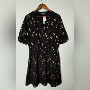 NWT Brixton Ivy Black & Gold Dress‎ Size Large